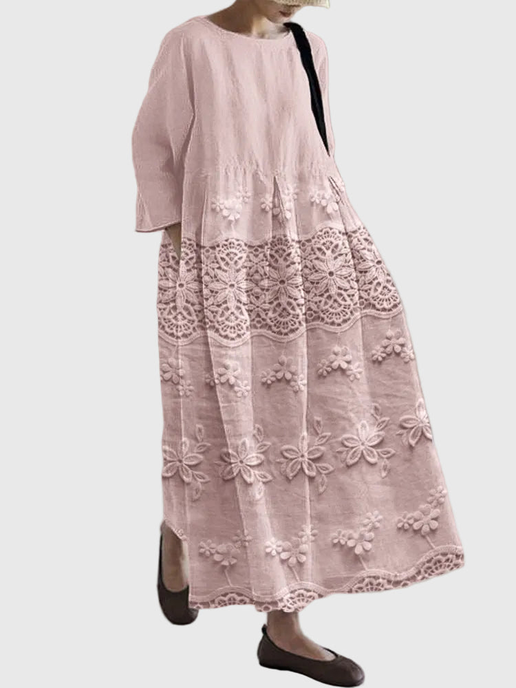 ELENA HARPER™  |  Delicate Lace Midi Dress