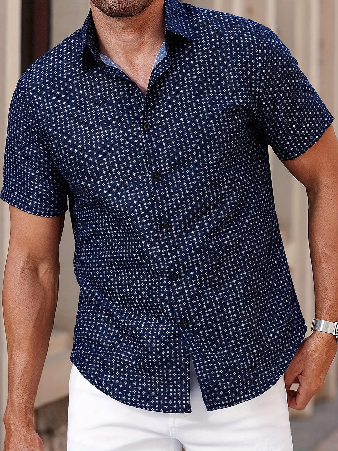 ELENA HARPER™  |  GEOMETRIC PATTERN SHIRT FOR MEN