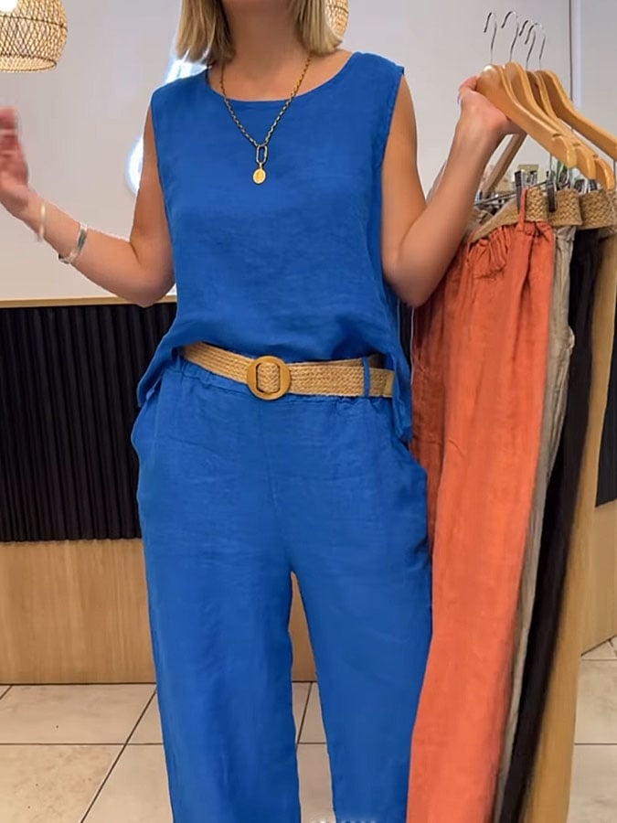 Audrey Airy Sleeveless Summer Jumpsuit - Elena Harper