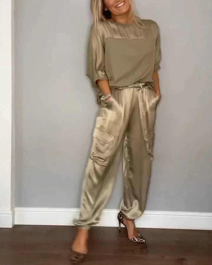 Katharina | Elegant and Luxurious Satin Two-Piece Set