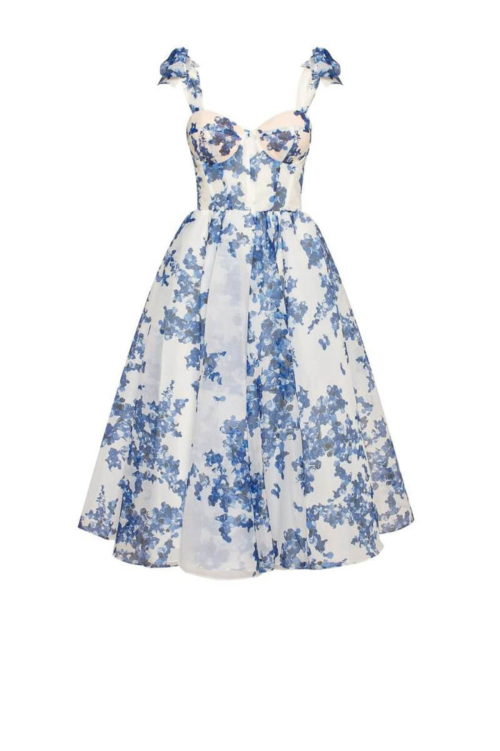 Elegant Blue Midi Dress