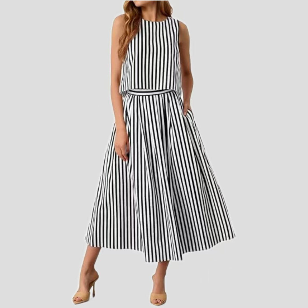 Women's Striped Tank Top Set – Casual and Trendy Two-Piece Outfit