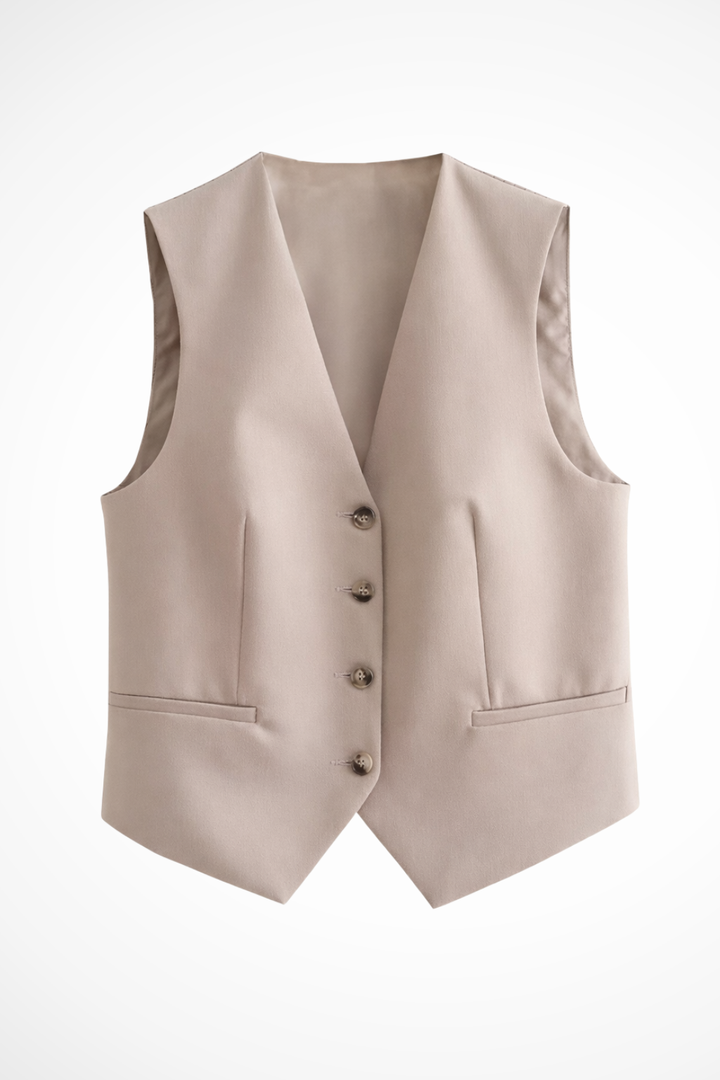 Women's Tailored Waistcoat & Straight Leg Trousers Suit Set