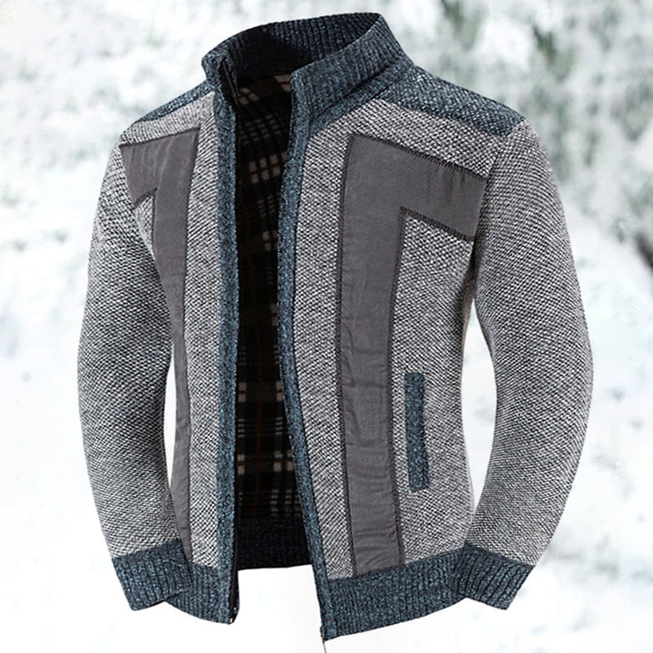 Bertold Men's Cardigan with Zipper Two-Tone - Elena Harper