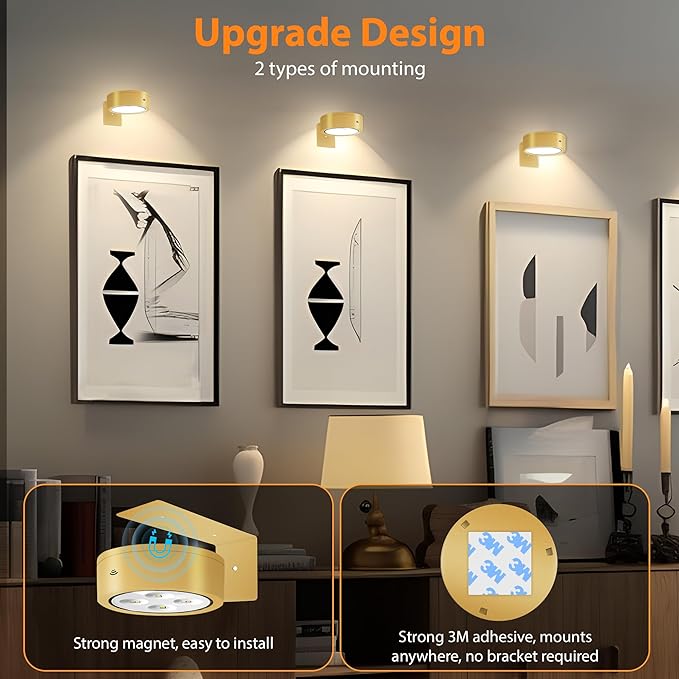 1+1 FREE | Magnetic LED Picture Light – Wireless, Dimmable & Rechargeable