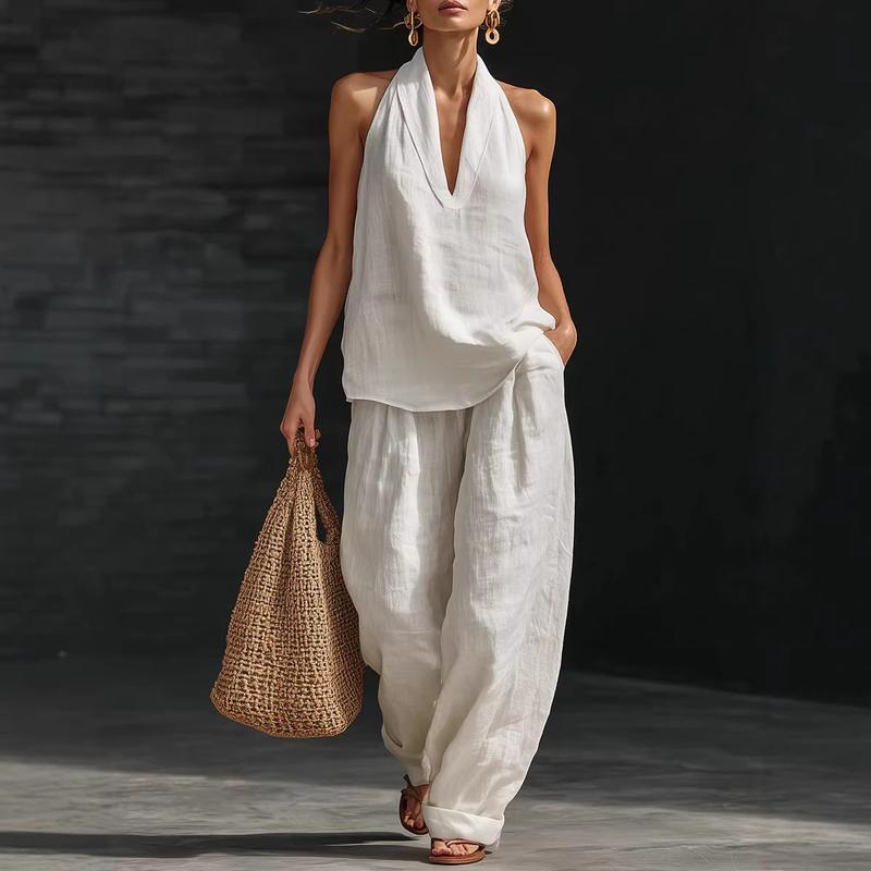 Ainhoa Two-Piece Set with Linen Texture - Elena Harper