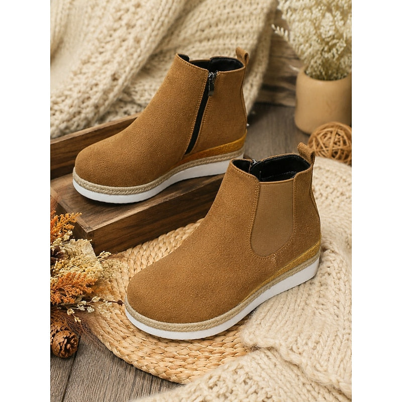 Felicity | Women's Wedge Chelsea Ankle Boots with Side Gussets