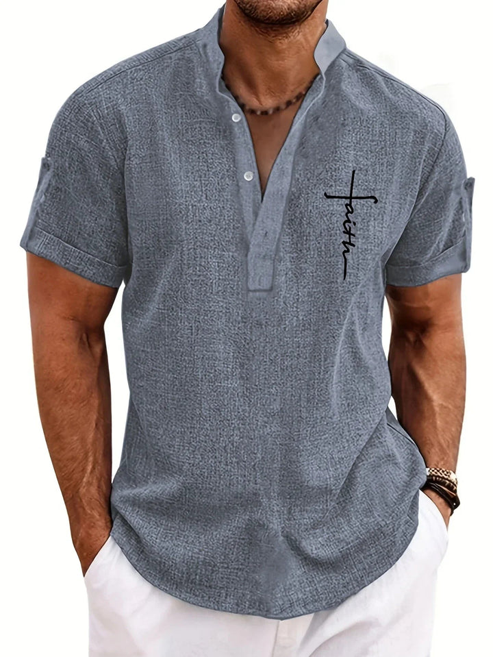 Samuelson Elegant Short Sleeve Shirt with Collar, view 5 - Elena Harper