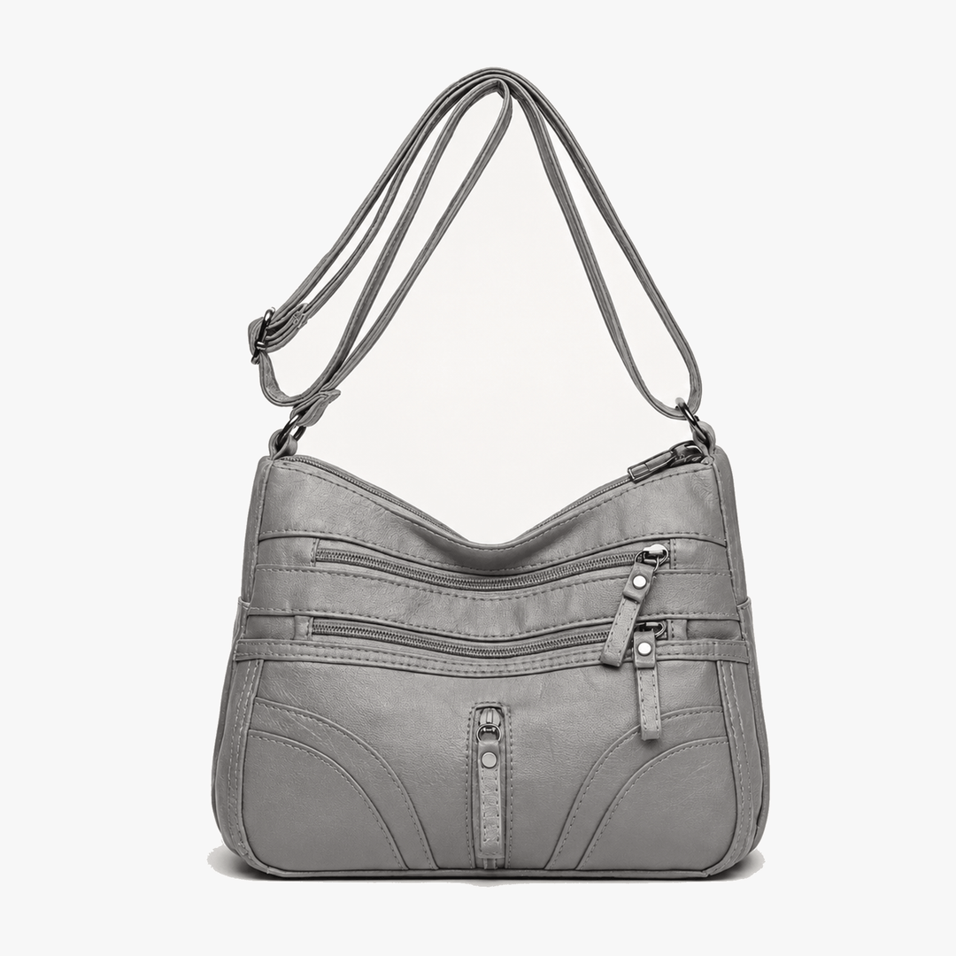 Caressa Soft Leather Multi Pocket Crossbody Bag - Elena Harper