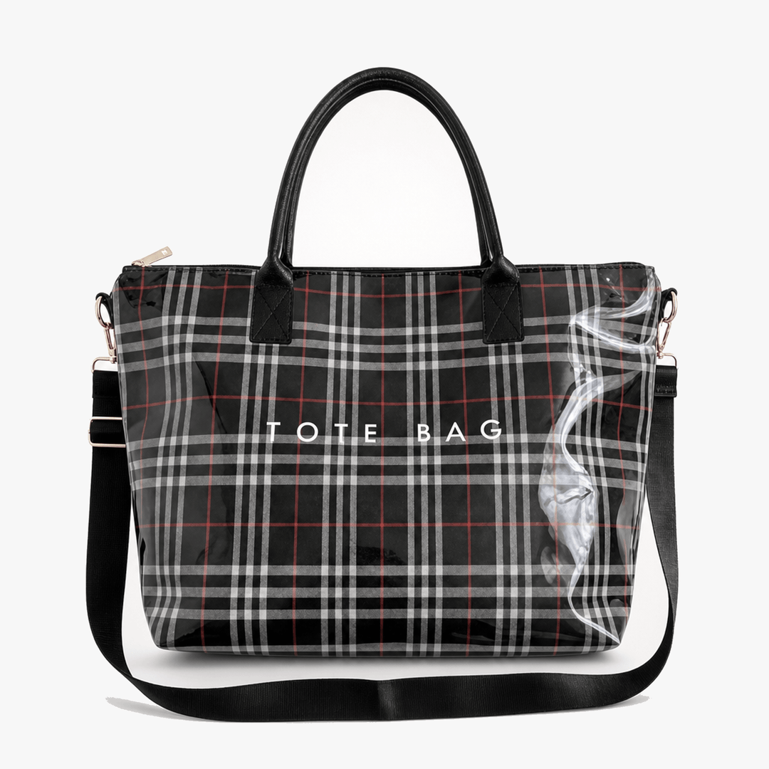 Carroway Glossy Checkered Tote Bag - Elena Harper