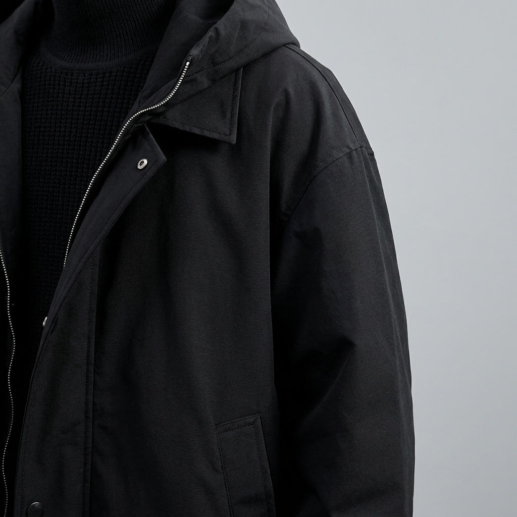 Ladies Long Overcoat Water- and Wind-Resistant with Hood, view 8 - Elena Harper