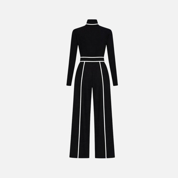 Chic Tailored Women's Jumpsuit with Collar and Wide Legs, view 10 - Elena Harper