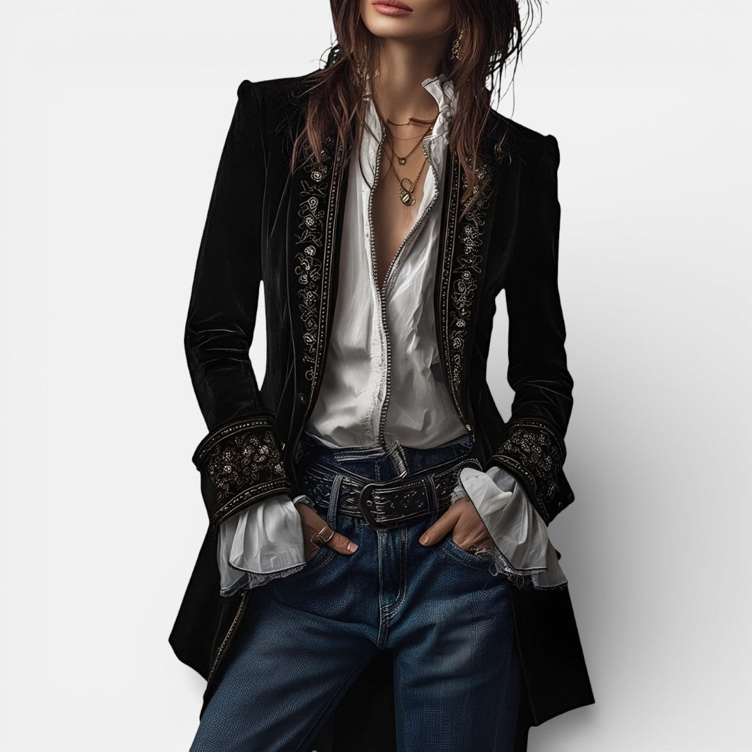 Eliza Elegant Velvet Jacket with Rich Depth of Colour for Women - Elena Harper