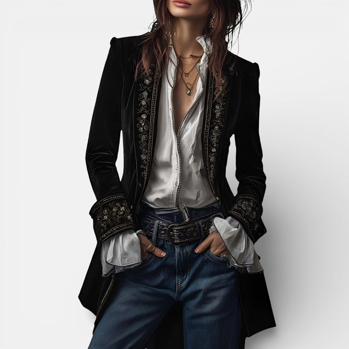 Eliza Elegant Velvet Jacket with Rich Depth of Colour for Women - Elena Harper