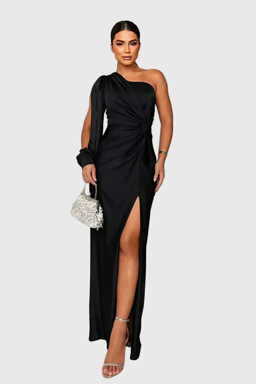 Melyssa Elegant and Flowing Maxi Evening Dress, view 2 - Elena Harper