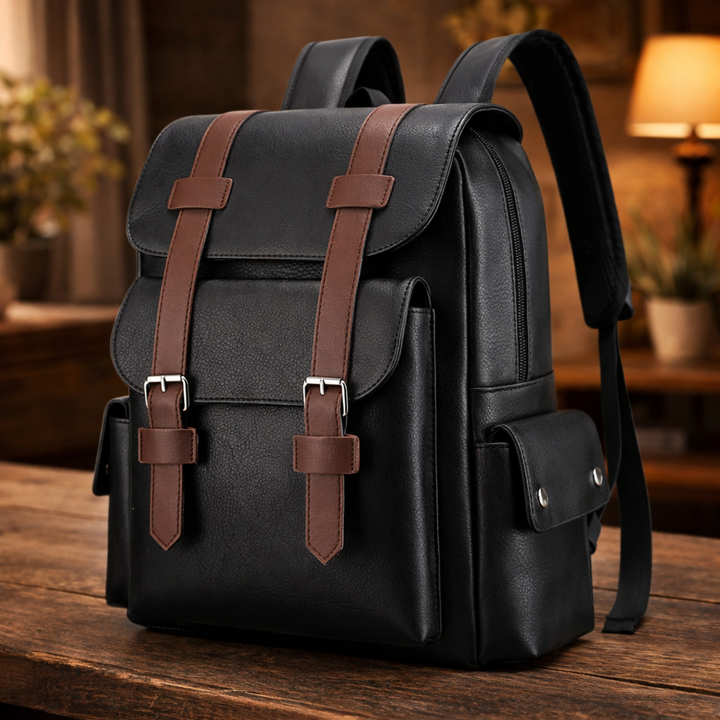 Authentic Leather Backpack - Elena Harper