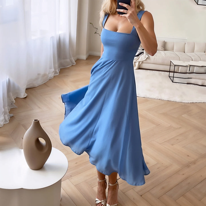 Sleeveless Airy Midi Dress with Flattering Fit – Marlene