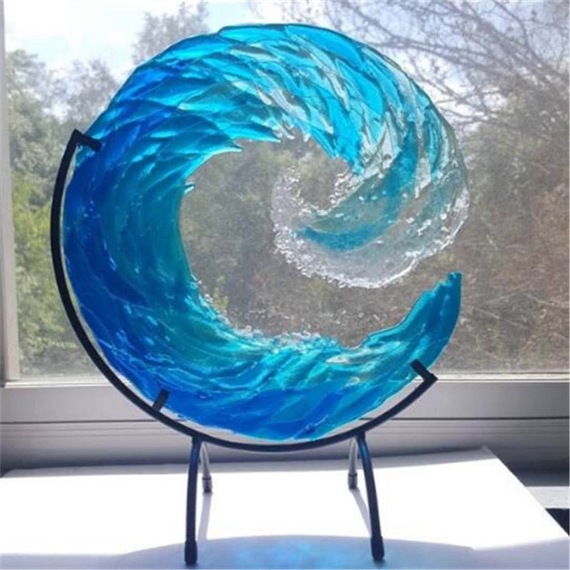 Ocean Wave Glass Sculpture – AquaWave