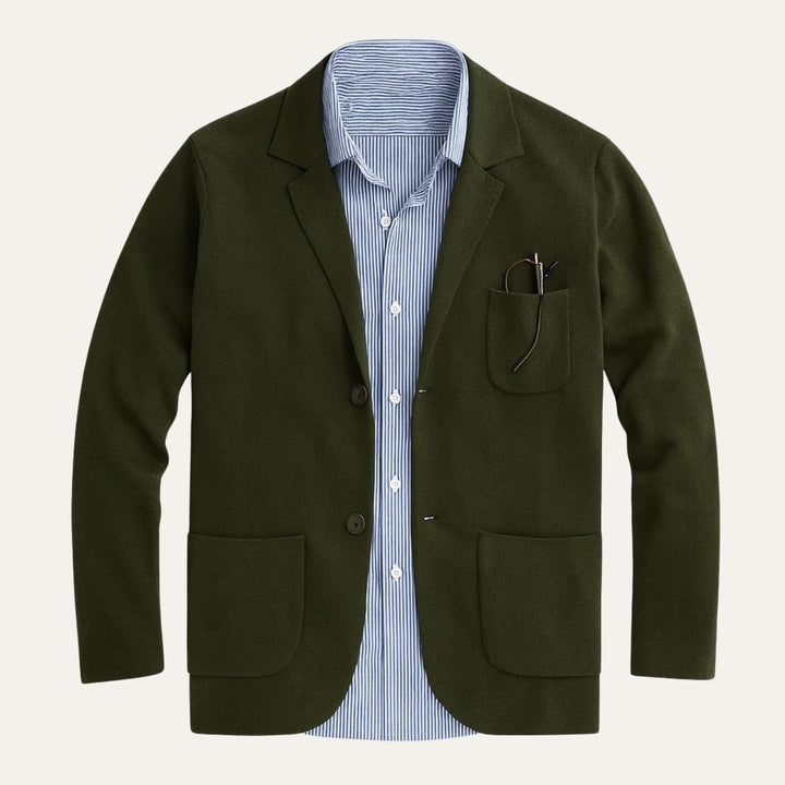 Men's Buttoned Blazer with Pockets - Elena Harper