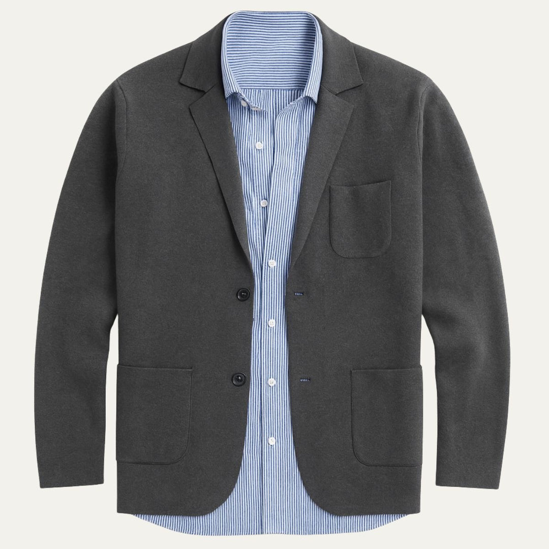 Men's Buttoned Blazer with Pockets - Elena Harper