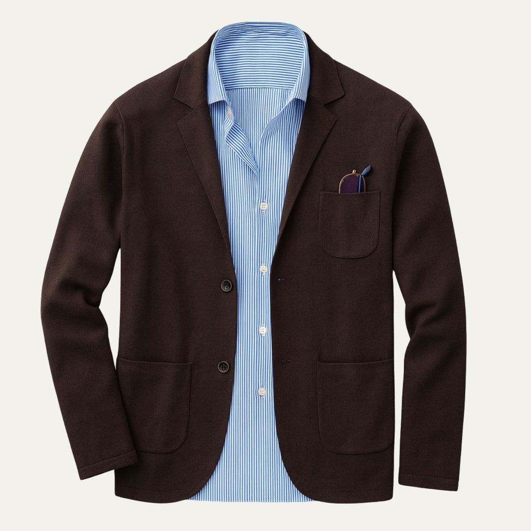 Men's Buttoned Blazer with Pockets - Elena Harper