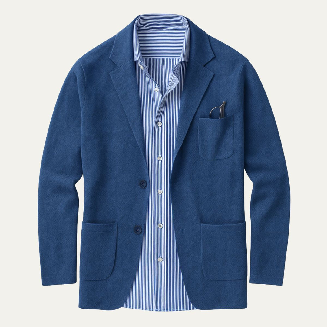 Men's Buttoned Blazer with Pockets - Elena Harper