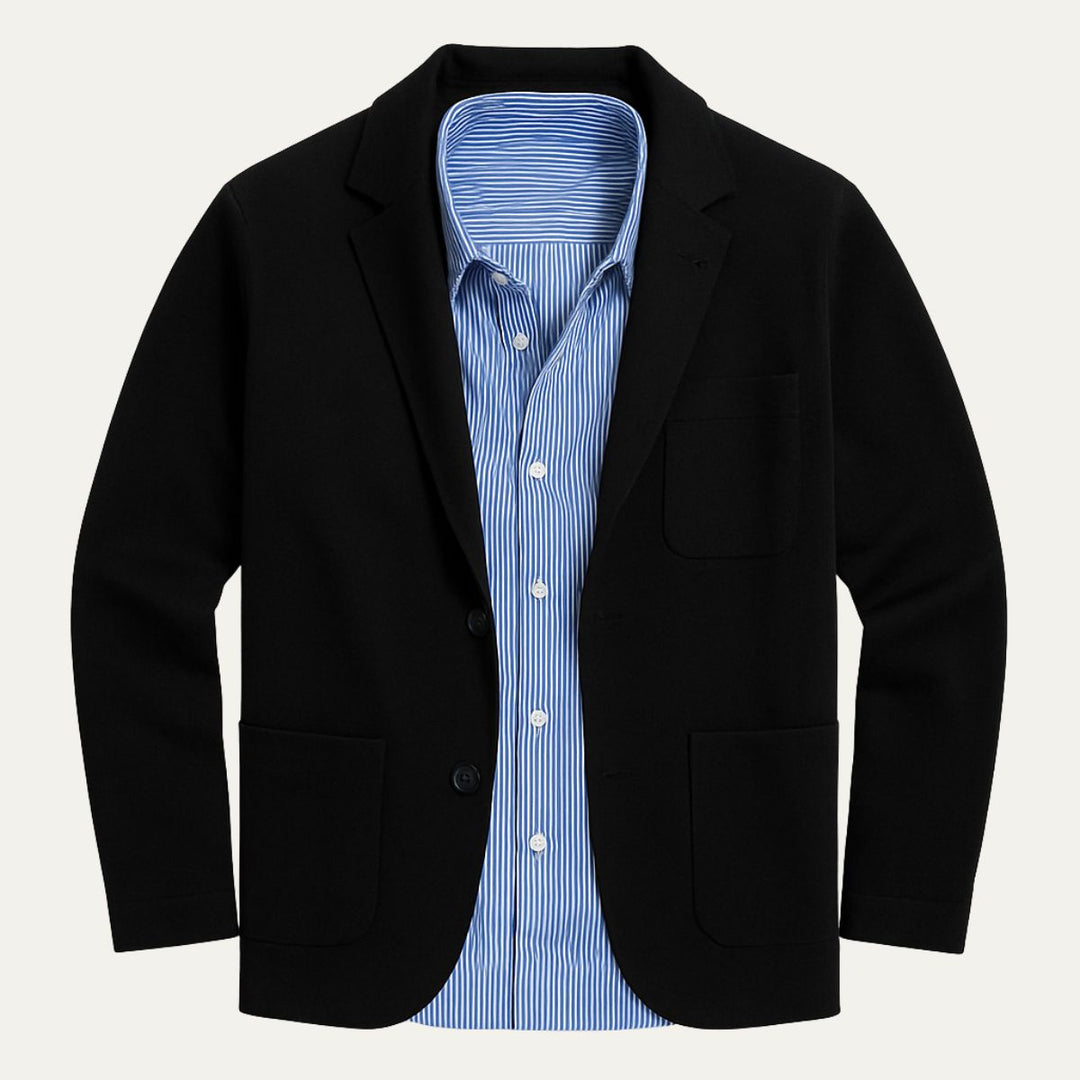 Men's Buttoned Blazer with Pockets - Elena Harper