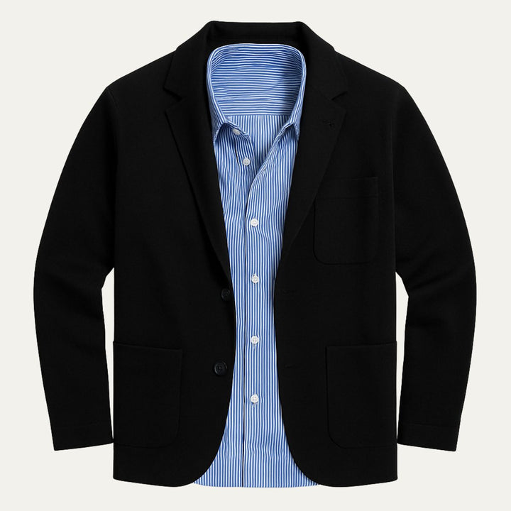Men's Buttoned Blazer with Pockets - Elena Harper