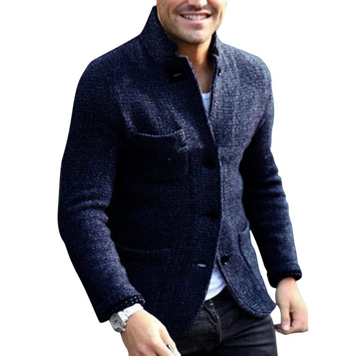 Blazer with Stand-Up Collar for Men