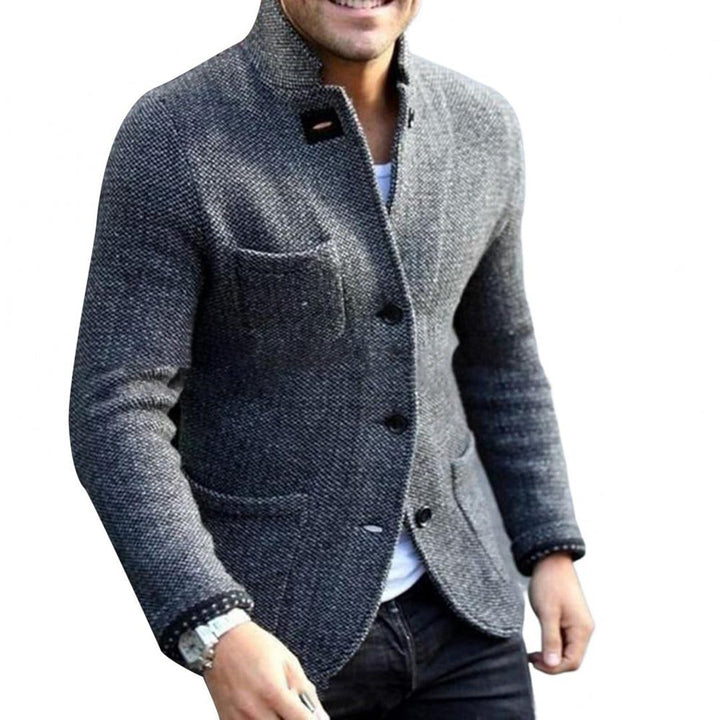 Blazer with Stand-Up Collar for Men