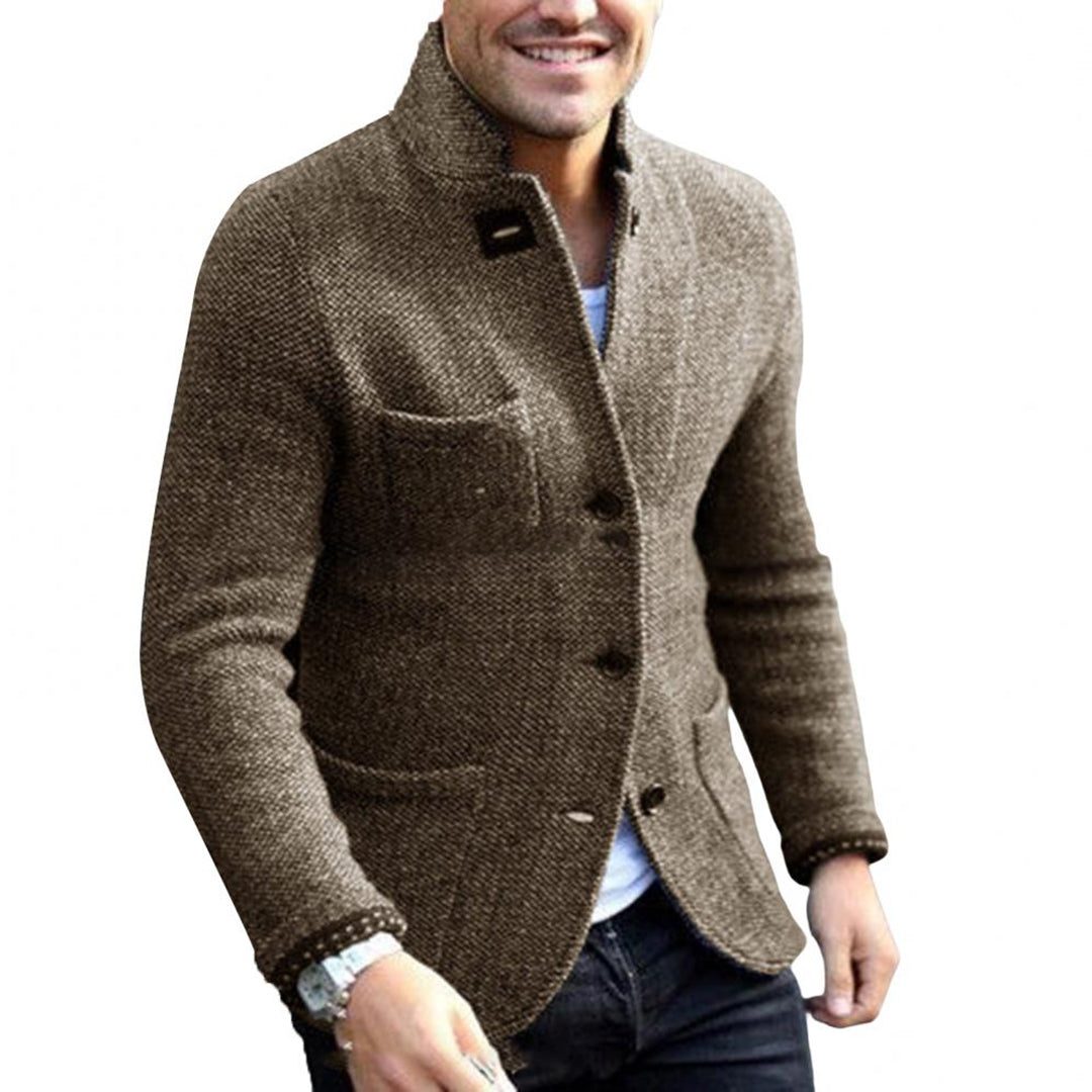 Blazer with Stand-Up Collar for Men
