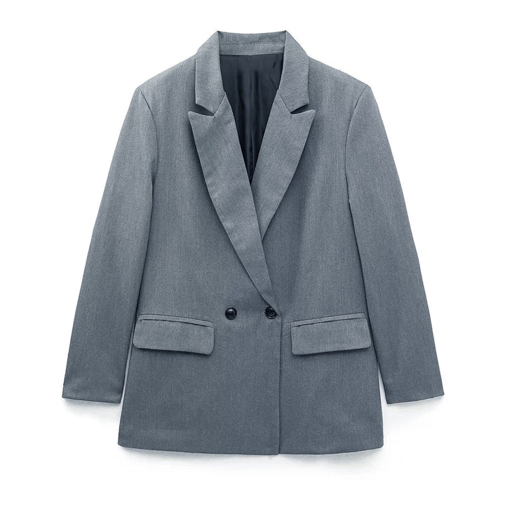 Blazer for Women with Double-Breasted Buttons and Regular Fit