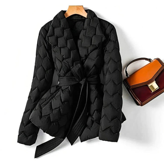 Reina Stylish Quilted Down Coat - Elena Harper