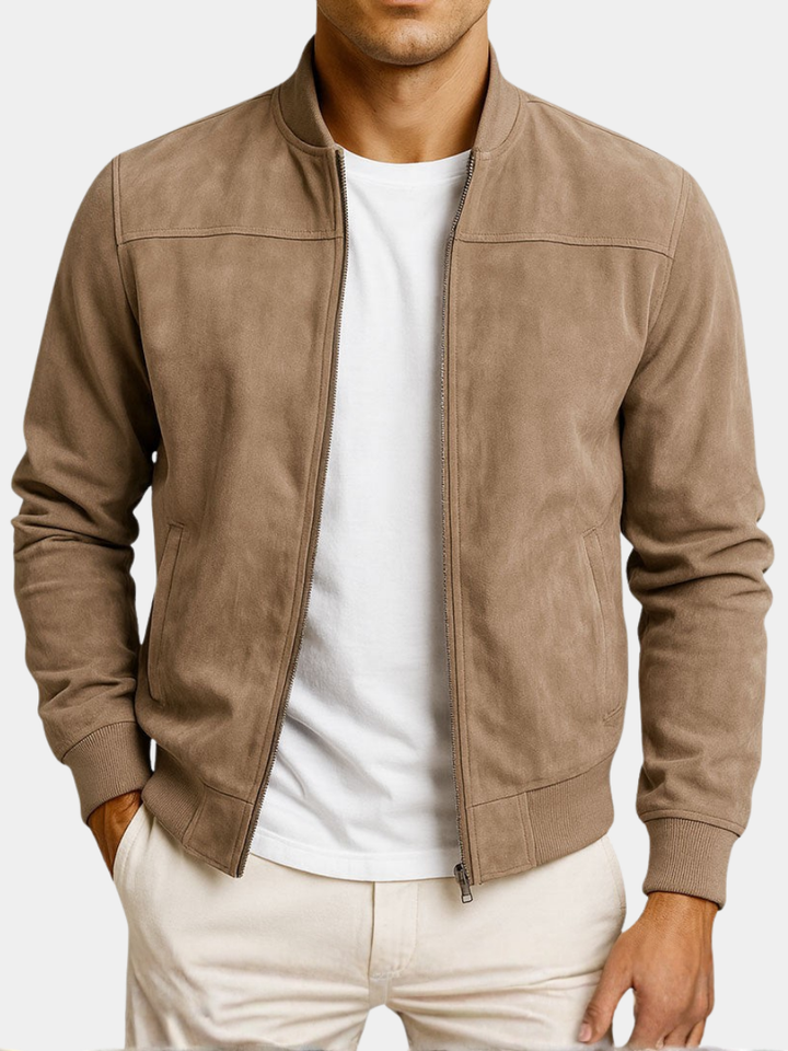 Men's Suede Effect Zip Jacket