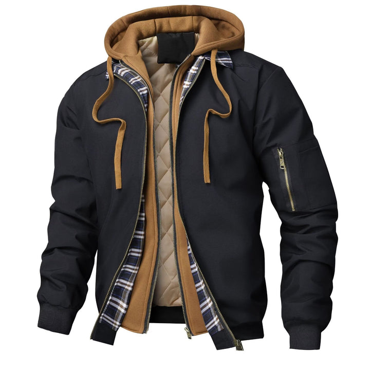 Men's Quilted Hooded Zip Jacket