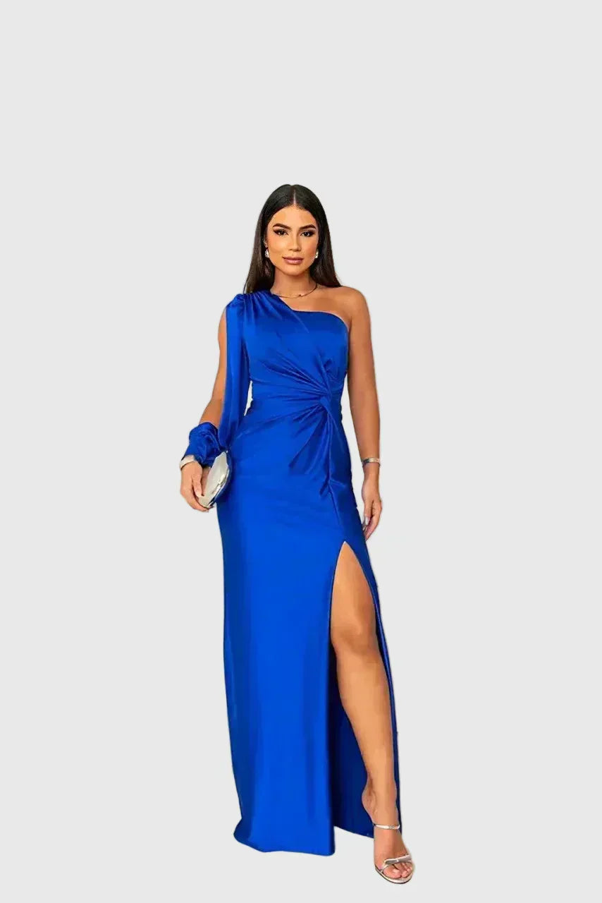 Melyssa Elegant and Flowing Maxi Evening Dress, view 3 - Elena Harper