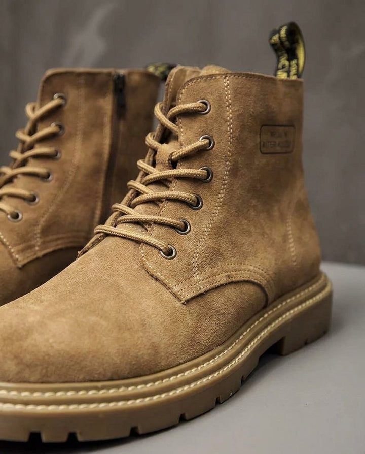 Men's Lace-Up Ankle Boots with Side Zip