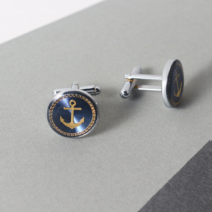 Men's Cufflinks with Anchor Design