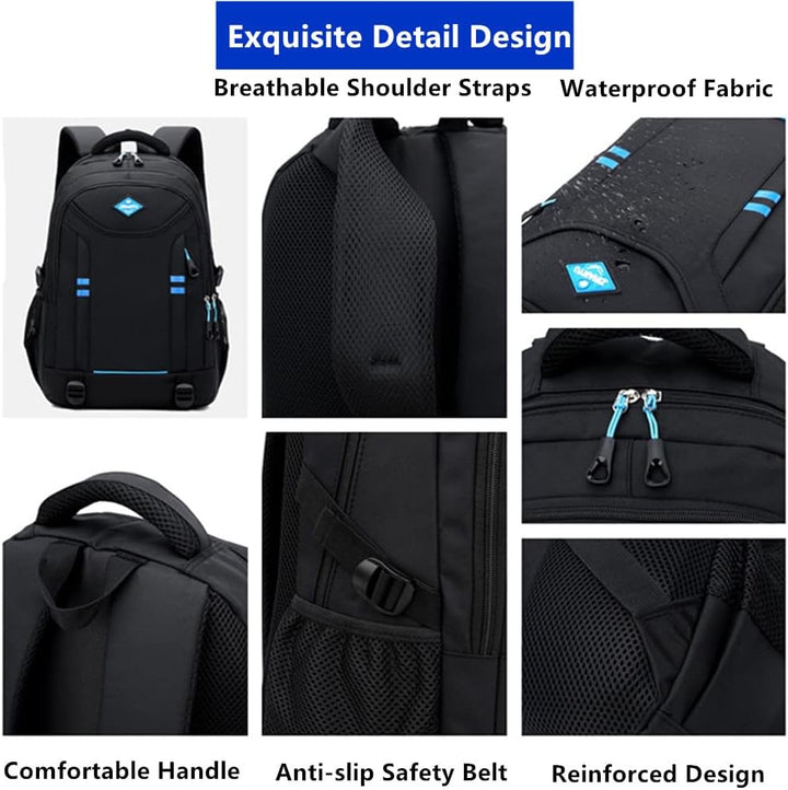 Boys' Multi-Pocket Rolling School Backpack - Convertible Trolley Bag