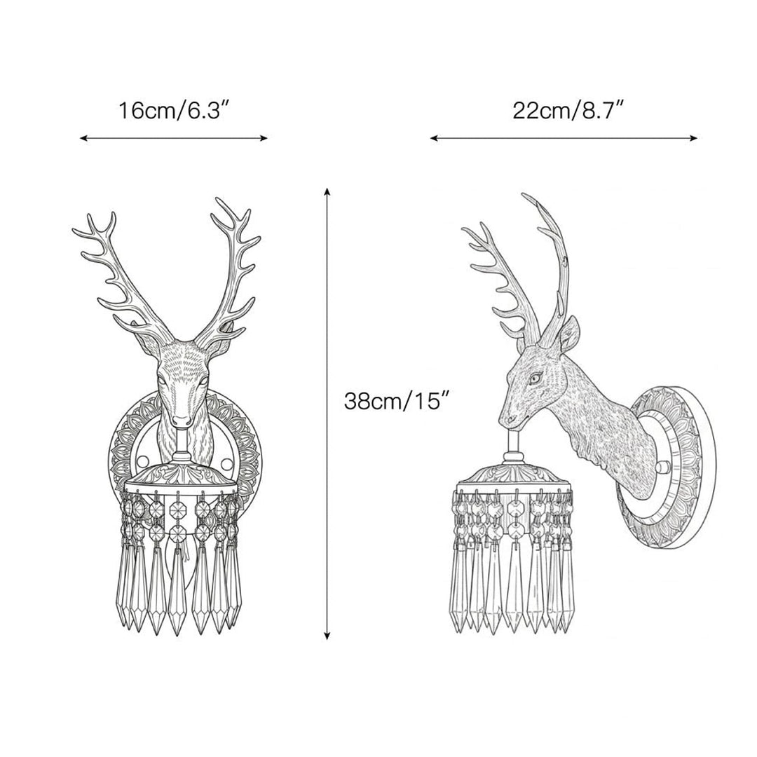 Brass Antler Wall Lamp