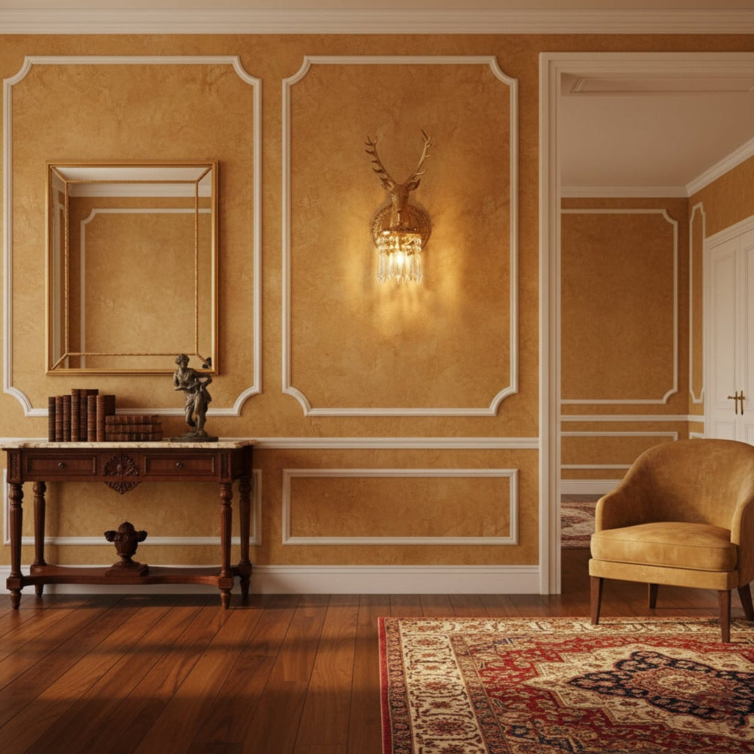 Brass Antler Wall Lamp
