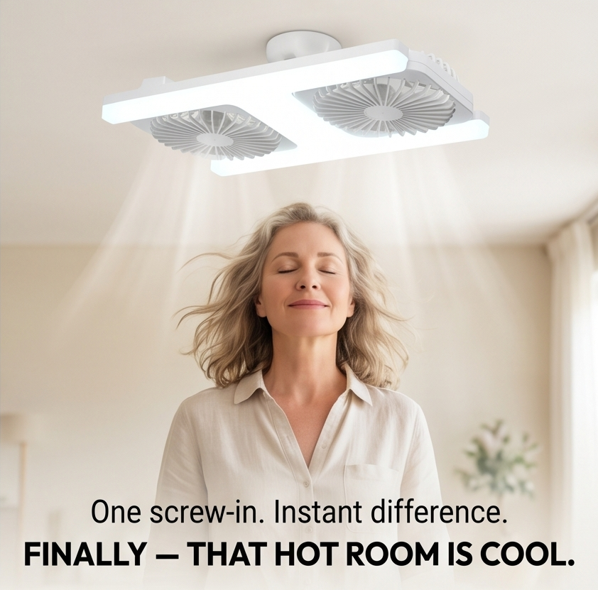 Breezo Screw-In Ceiling Fan with LED Light - Elena Harper