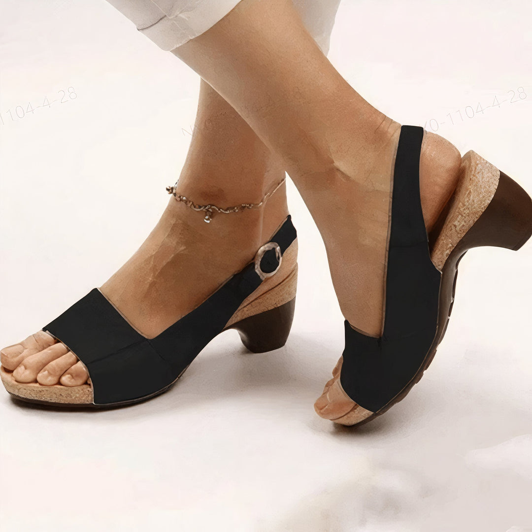 Brielle Women's Open Toe Block Heel Slingback Sandal - Elena Harper