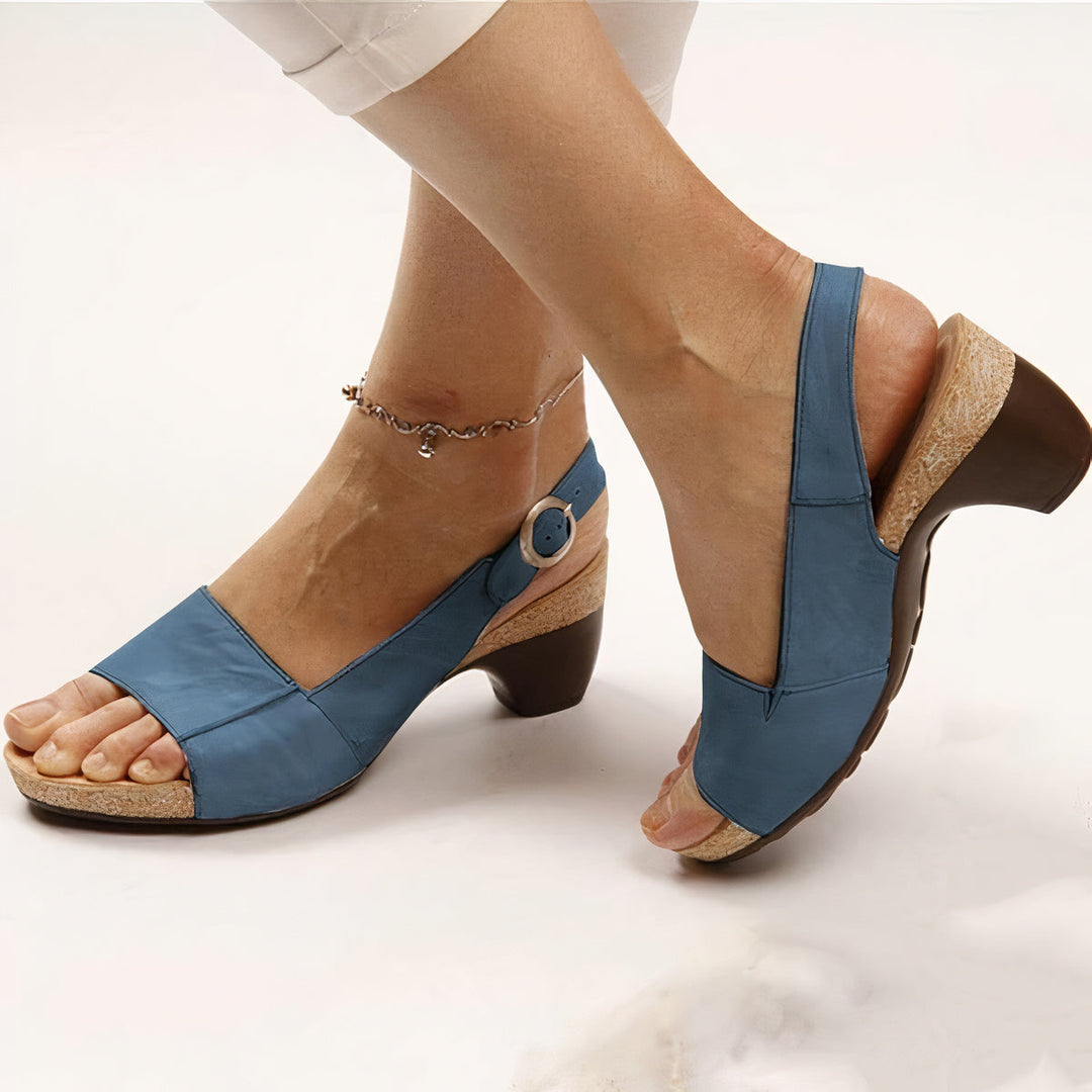 Brielle Women's Open Toe Block Heel Slingback Sandal - Elena Harper