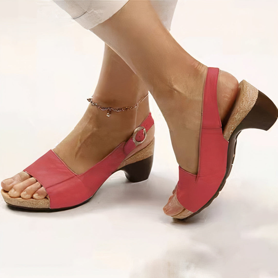 Brielle Women's Open Toe Block Heel Slingback Sandal - Elena Harper