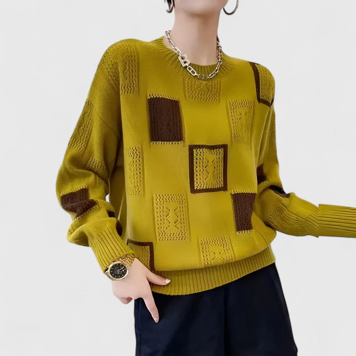 Women's Geometric Patchwork Sweater