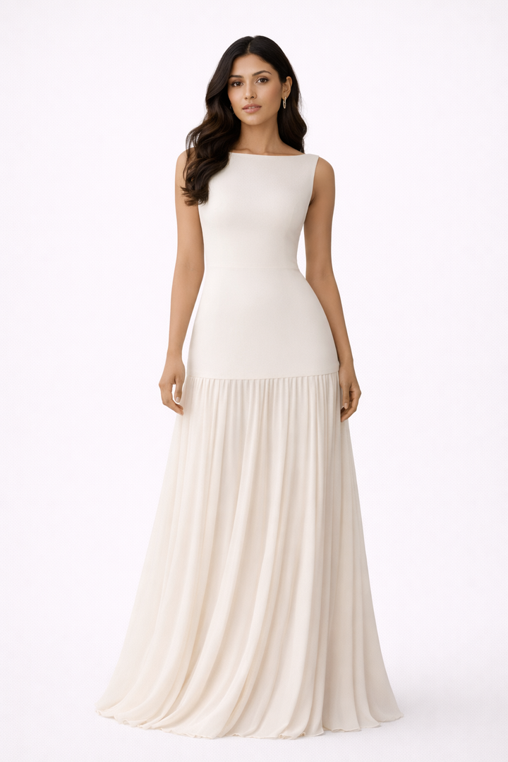 Women's Pleated Maxi Dress for Elegant Events & Weddings