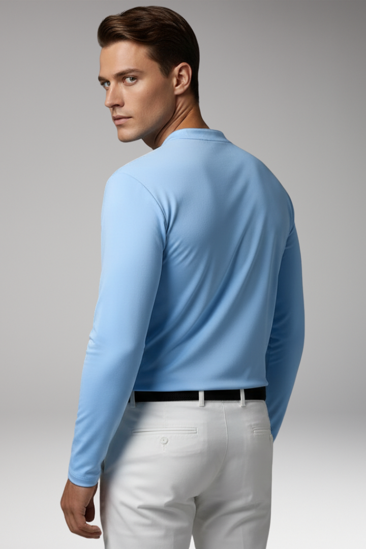 Men's V-Neck Shirt Without Buttons with Short Sleeves
