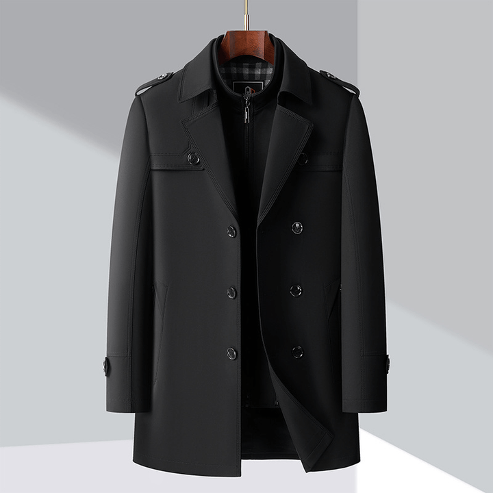 Men's Double-Breasted Trench Coat, view 9 - Elena Harper