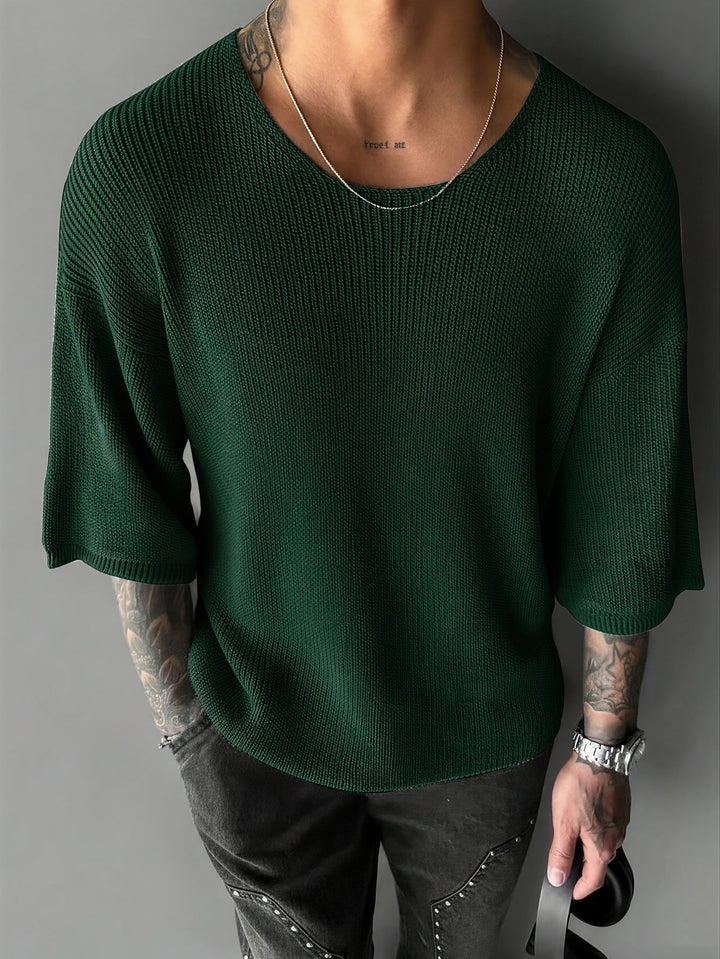 LAURENT MONACO | COLLARLESS KNIT SWEATER FOR MEN